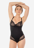 Bodysuit Shaper with Sexy Lace Detail Black