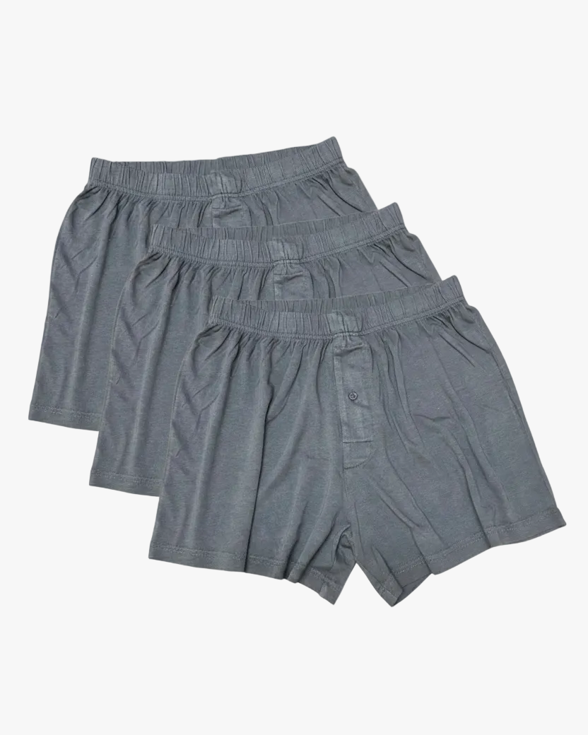 Men's Bamboo Viscose/Cotton Boxer Style Underwear Charcoal Grey | 3-Pack