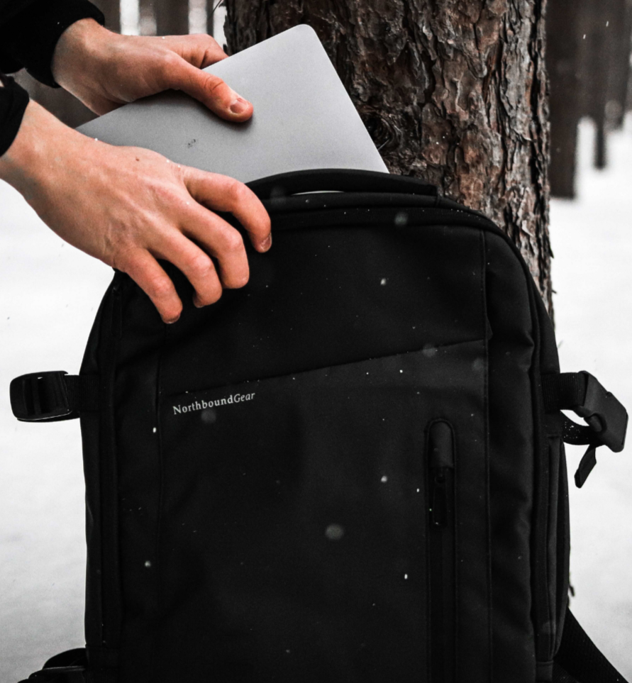 'Voyager' Expandable Backpack 26L/38L with Built-In Rain Coat