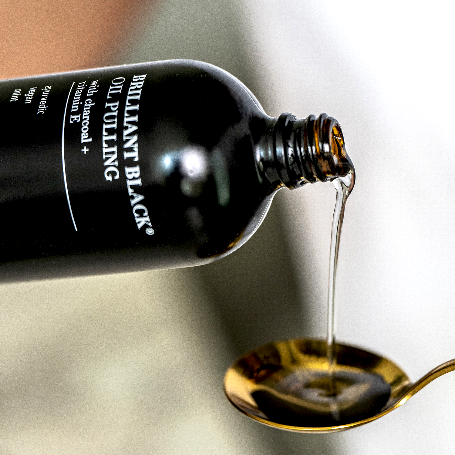 Brilliant Black® Oil Pulling Ayurvedic Mouthwash for Teeth Whitening, Detox & Gum Health