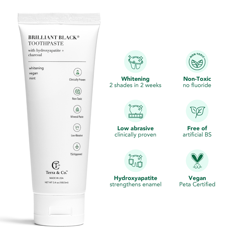 Brilliant Black® Toothpaste | Fluoride-Free Activated Charcoal Whitening | Terra & Co.