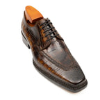 Brown Crocodile Derby Shoes Goodyear | Norwegian 8014