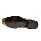 Brown Crocodile Derby Shoes Goodyear | Norwegian 8014