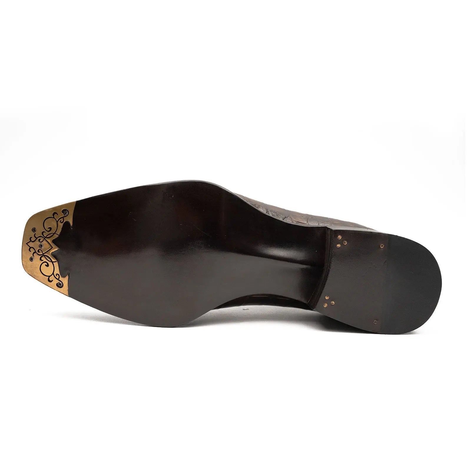 Brown Crocodile Derby Shoes Goodyear | Norwegian 8014