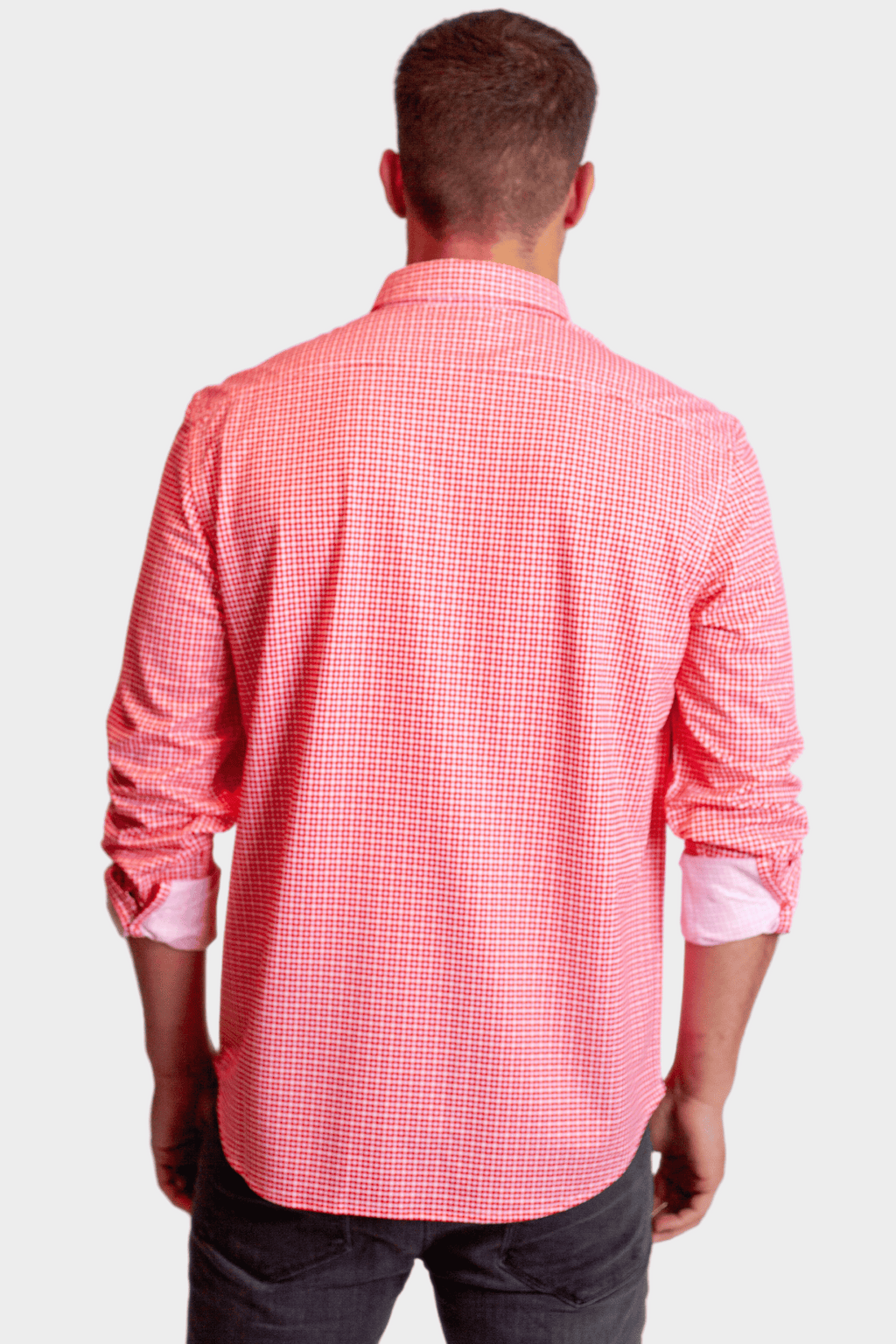 Swiss Check Long Sleeve Tech Shirt | Red