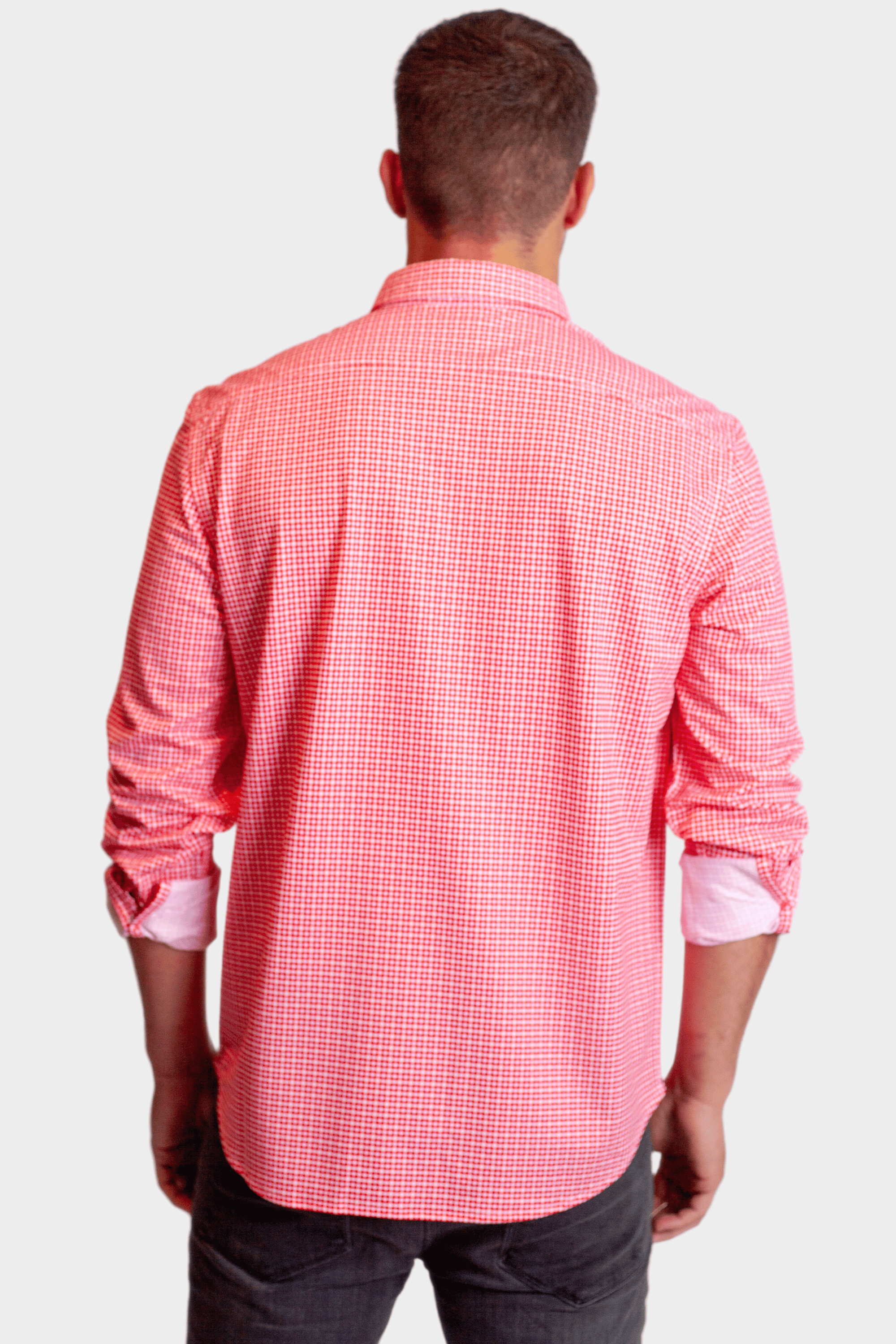 Swiss Check Long Sleeve Tech Shirt | Red