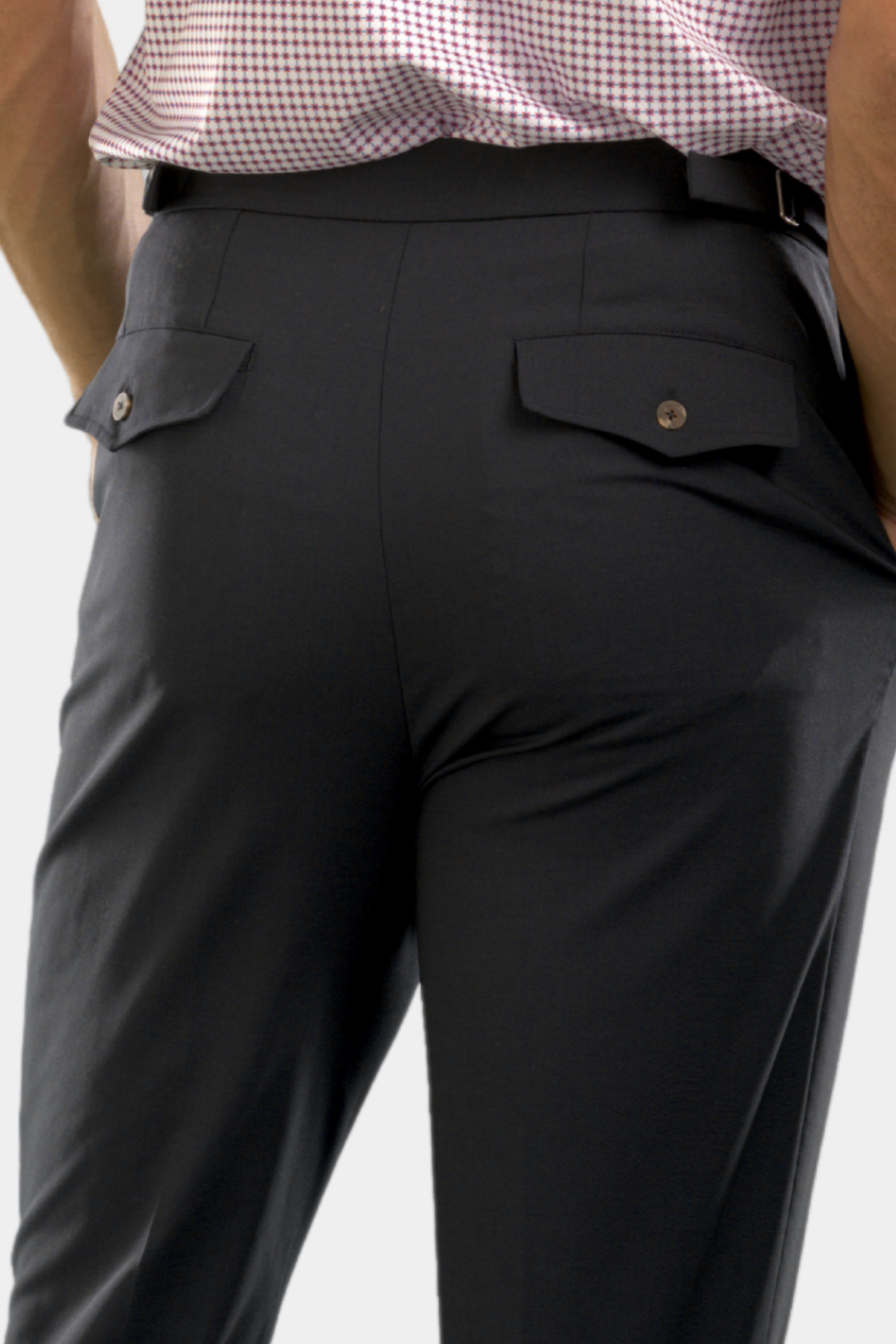 Pleated Wool Trouser Pants | Navy