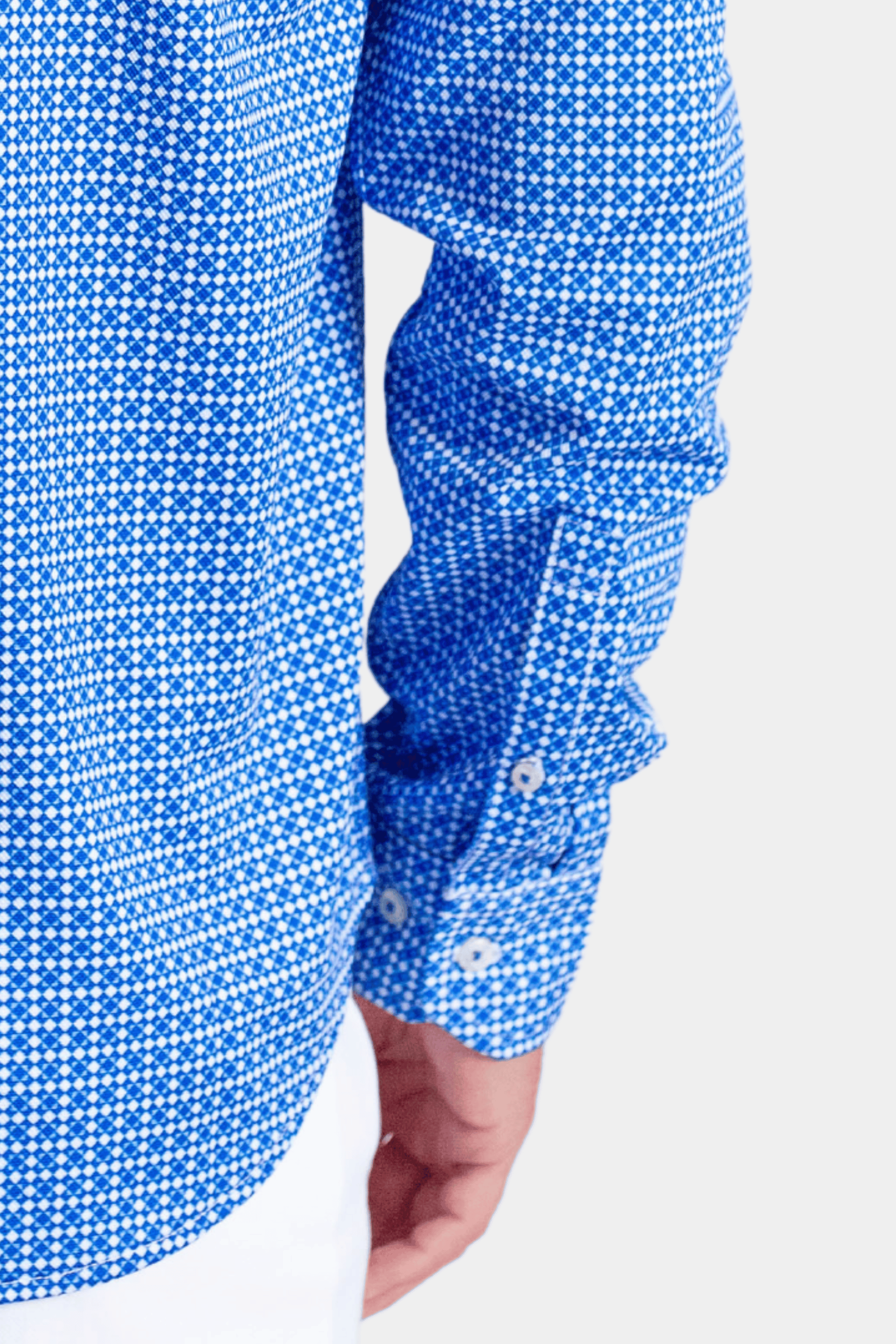 Swiss Check Long Sleeve Tech Shirt | Blue