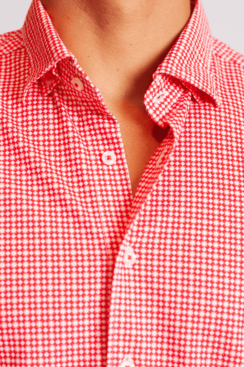 Swiss Check Long Sleeve Tech Shirt | Red
