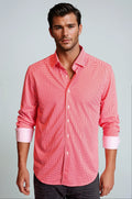 Swiss Check Long Sleeve Tech Shirt | Red