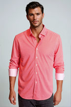 Swiss Check Long Sleeve Tech Shirt | Red