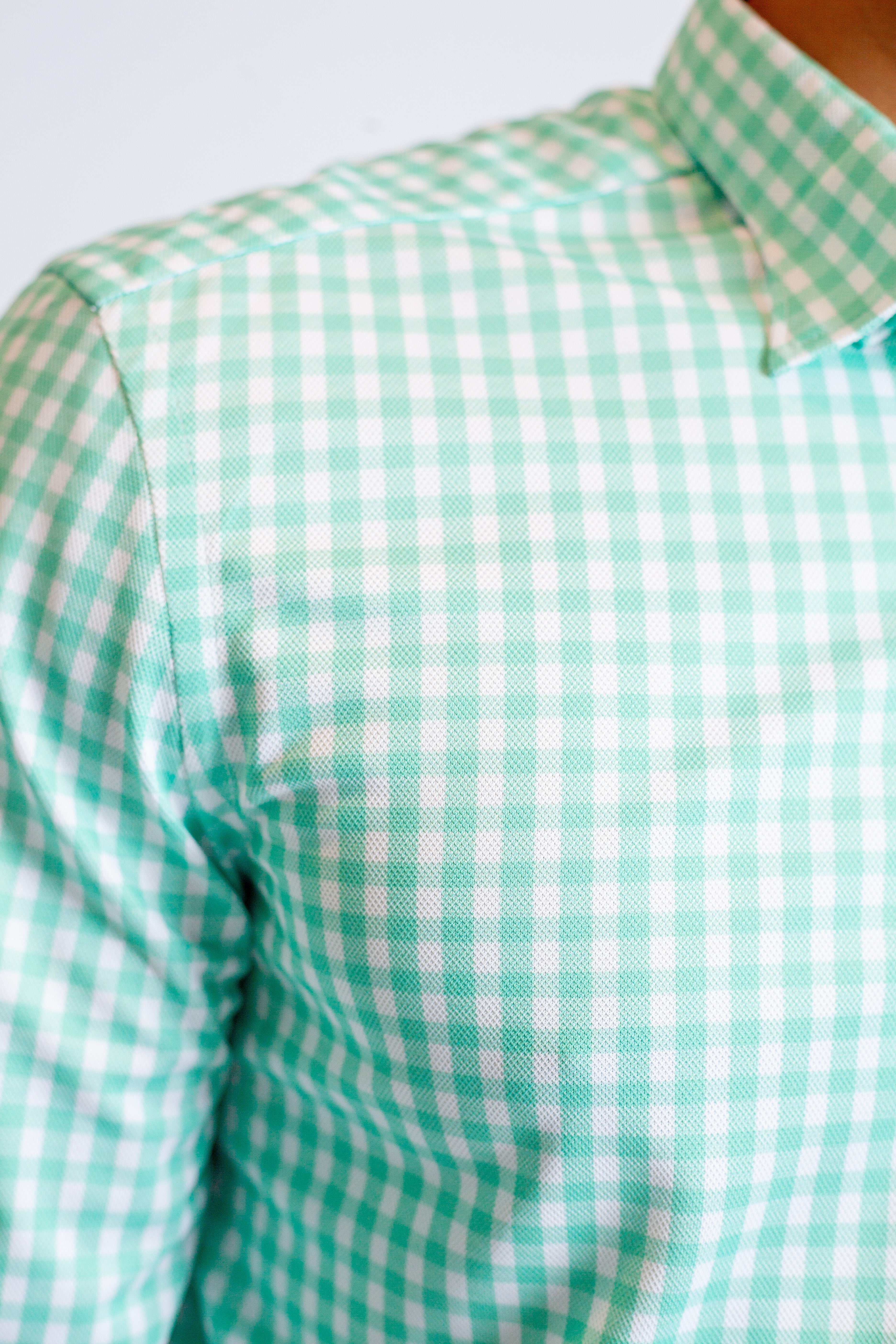 Mauro Long Sleeve Check Tech Shirt | Emerald