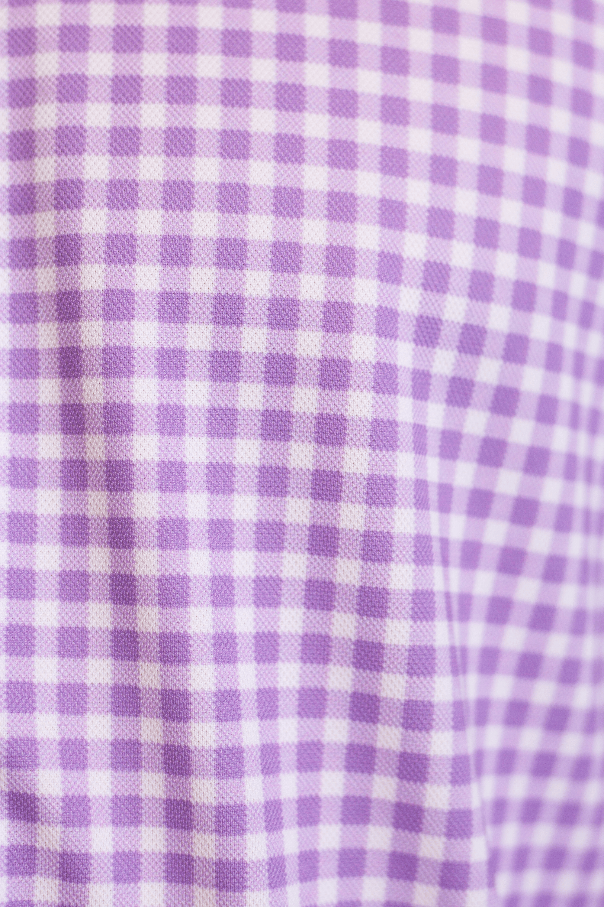 Mauro Long Sleeve Check Tech Shirt | Lavender