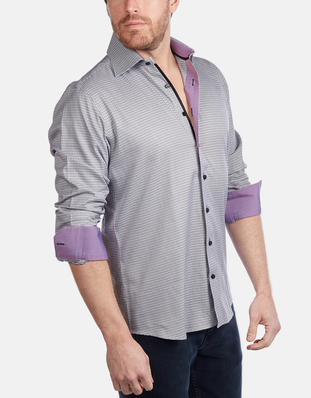 Button-Up Shirt with Contrast Trimming | Contemporary Fit