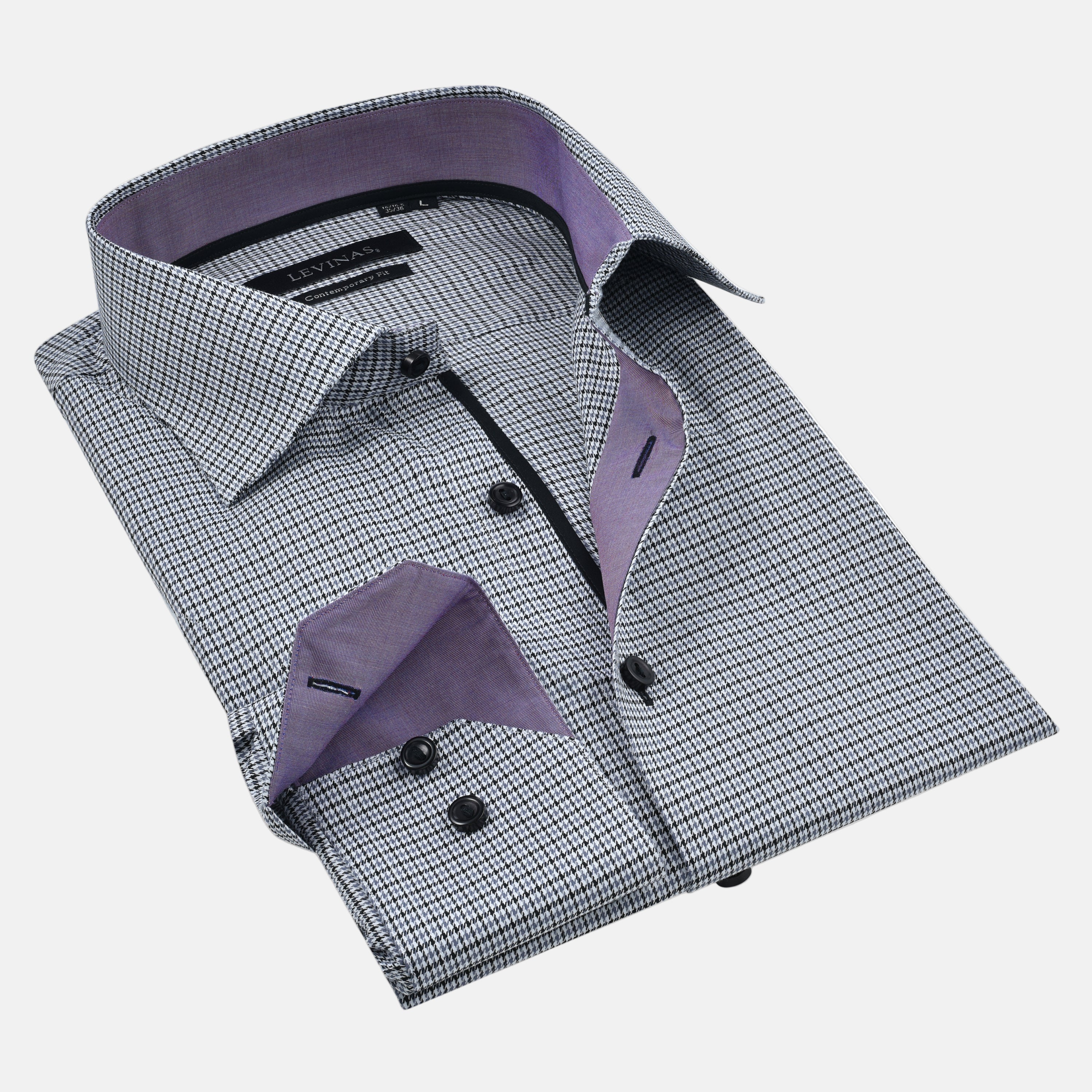Button-Up Shirt with Contrast Trimming | Contemporary Fit