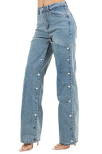 Women Denim Pants with Snap Buttons