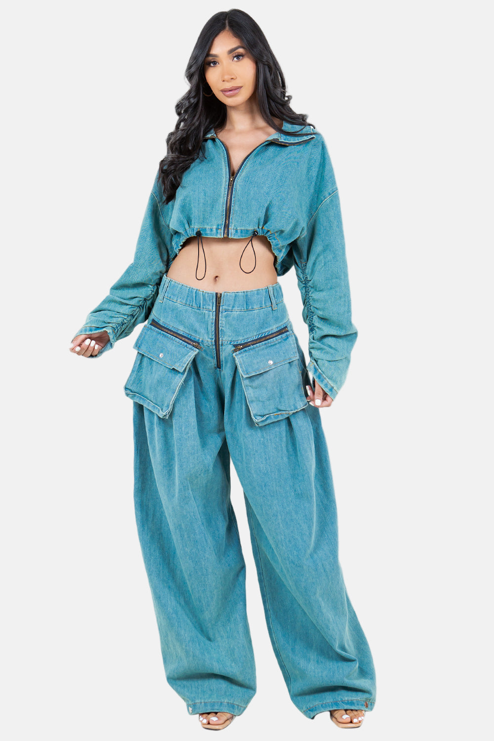 Denim Two-Piece Set