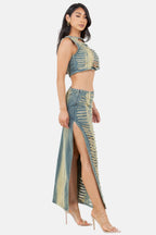 Denim Top & Skirt Two-Piece Set