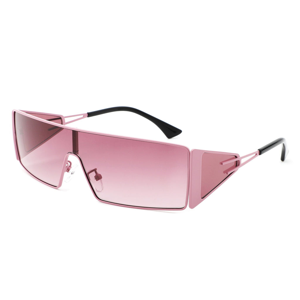 Vortex Square Wrap-Around Retro Rectangle Fashion Sunglasses