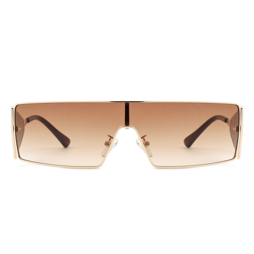 Vortex Square Wrap-Around Retro Rectangle Fashion Sunglasses