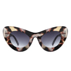 Luminara Retro Round Cat Eye Women Fashion Sunglasses