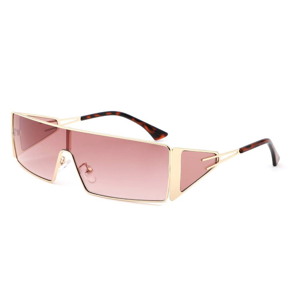 Vortex Square Wrap-Around Retro Rectangle Fashion Sunglasses