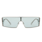 Vortex Square Wrap-Around Retro Rectangle Fashion Sunglasses