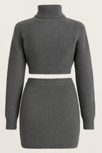 Knit Mock Neck Top and Skirt