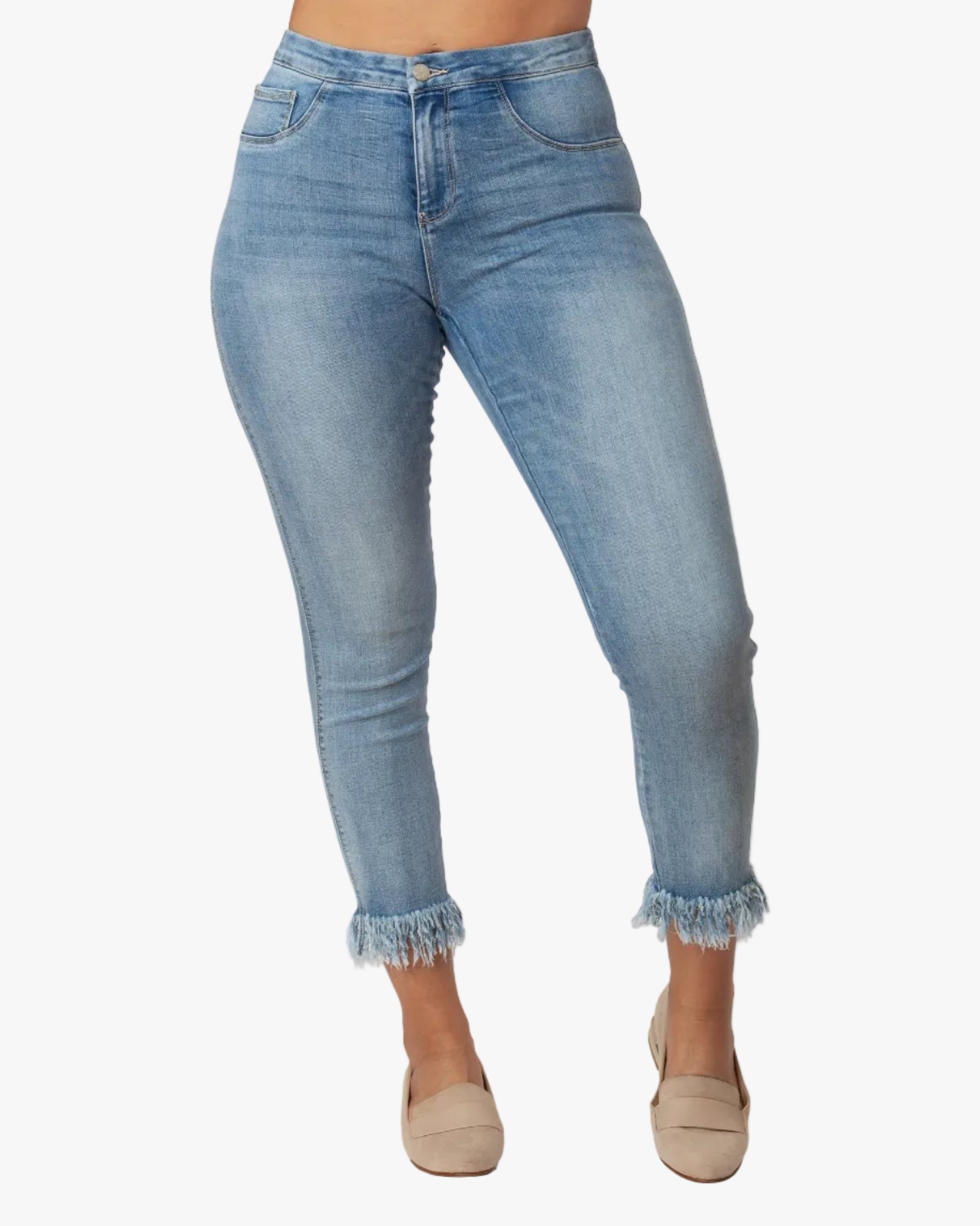 Fashion Style Fringed Leg Jeans