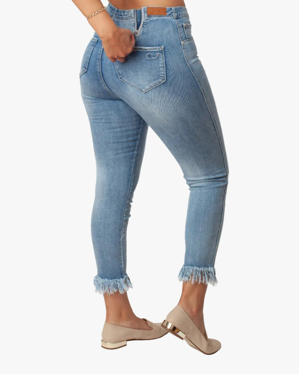 Fashion Style Fringed Leg Jeans