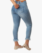 Fashion Style Fringed Leg Jeans