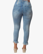 Fashion Style Fringed Leg Jeans