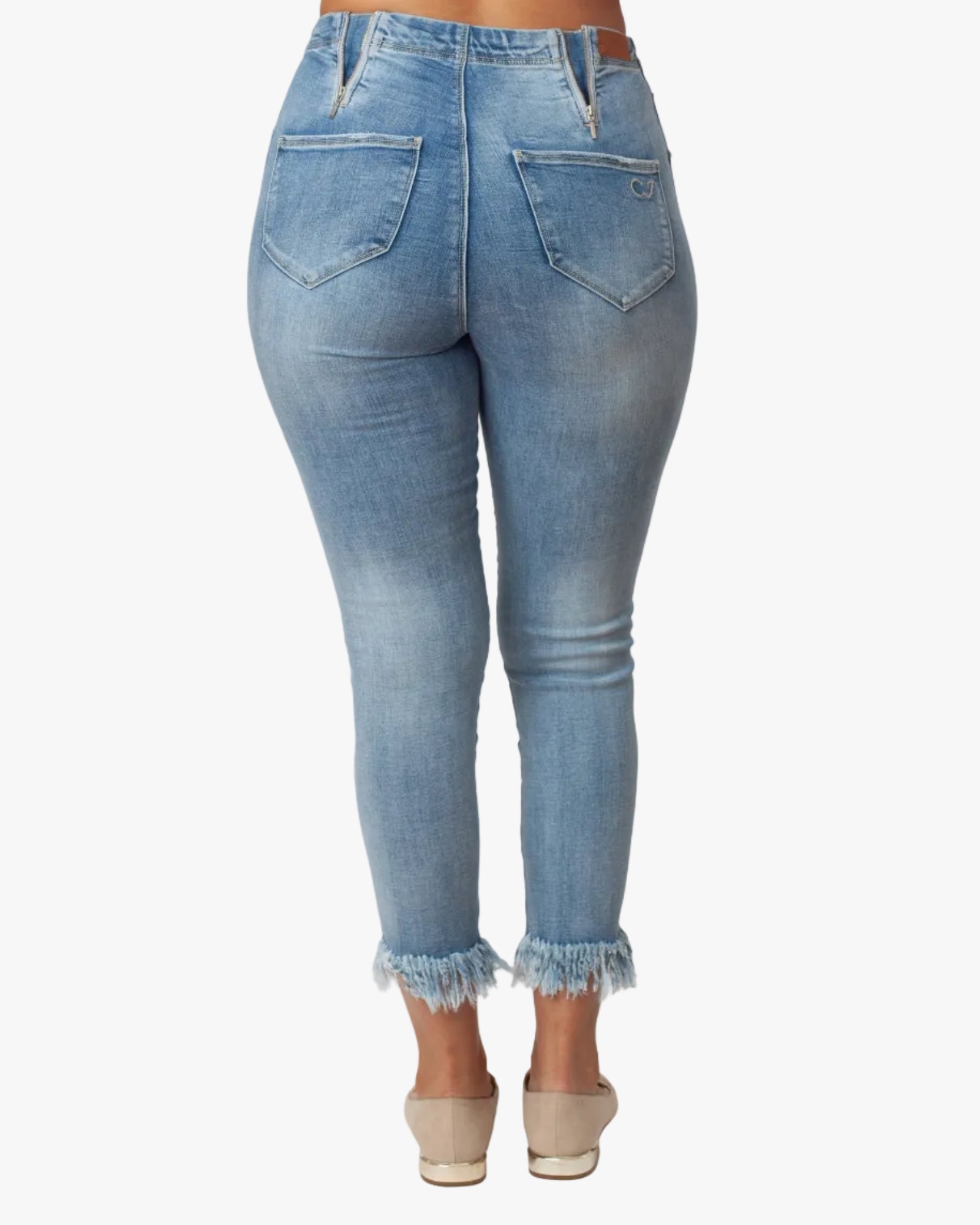 Fashion Style Fringed Leg Jeans