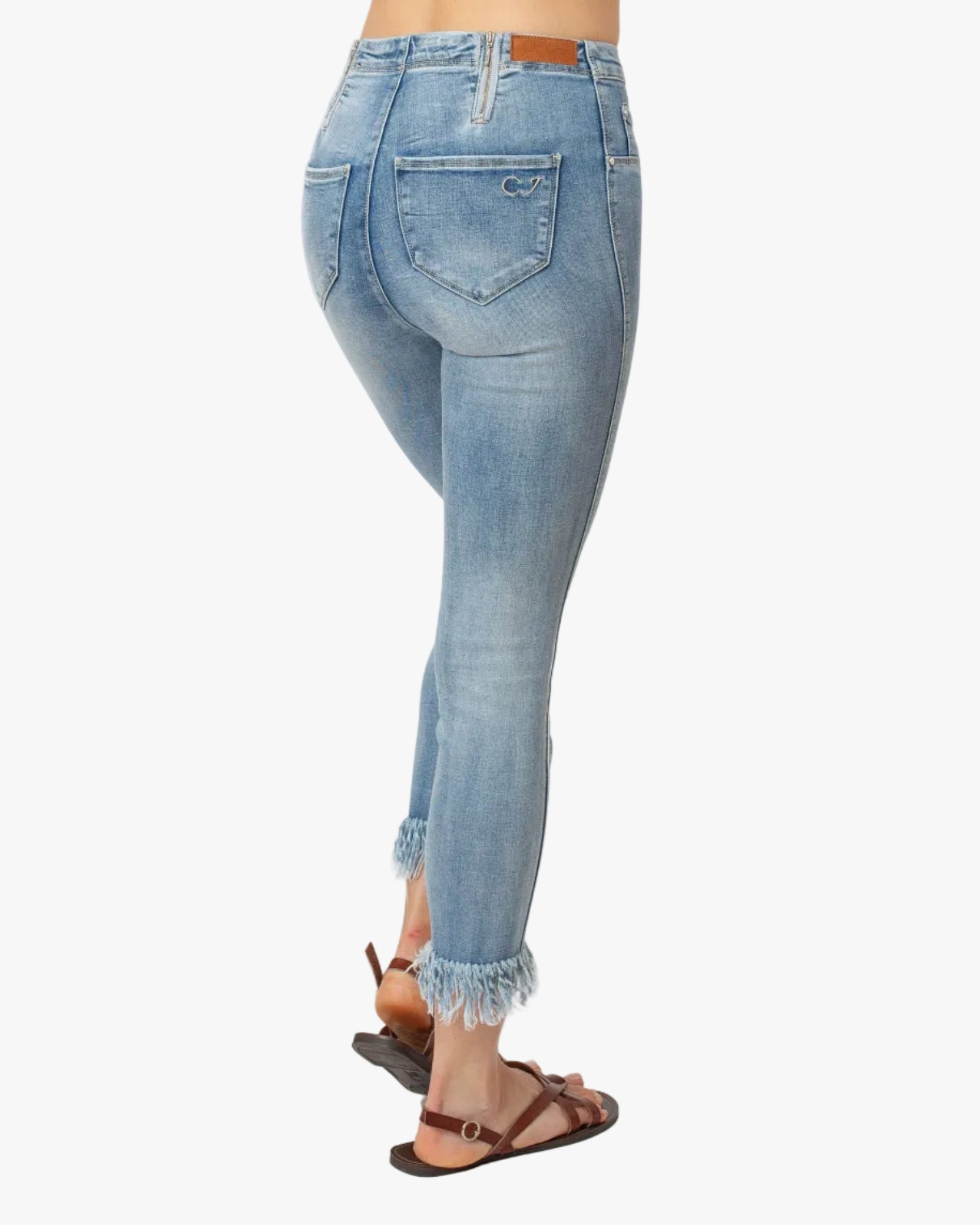 Fashion Style Fringed Leg Jeans