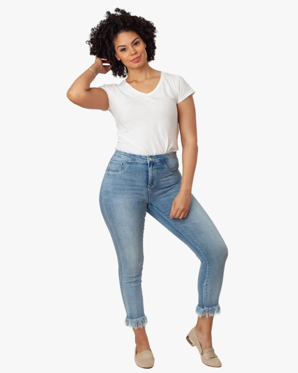 Fashion Style Fringed Leg Jeans