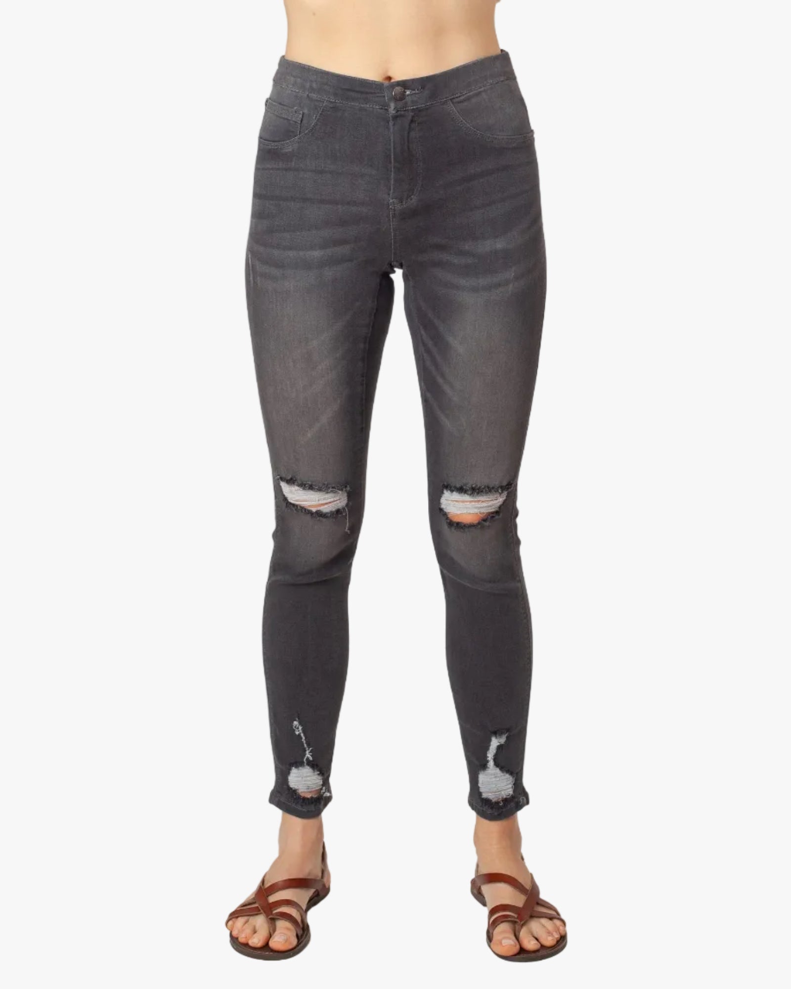 Fashion Style Ripped Leg Jeans