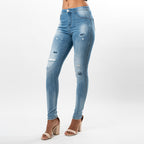 Distressed Patchwork Capris