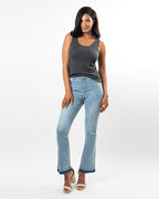 Undone Hem Bootcut Fashion Style Jeans