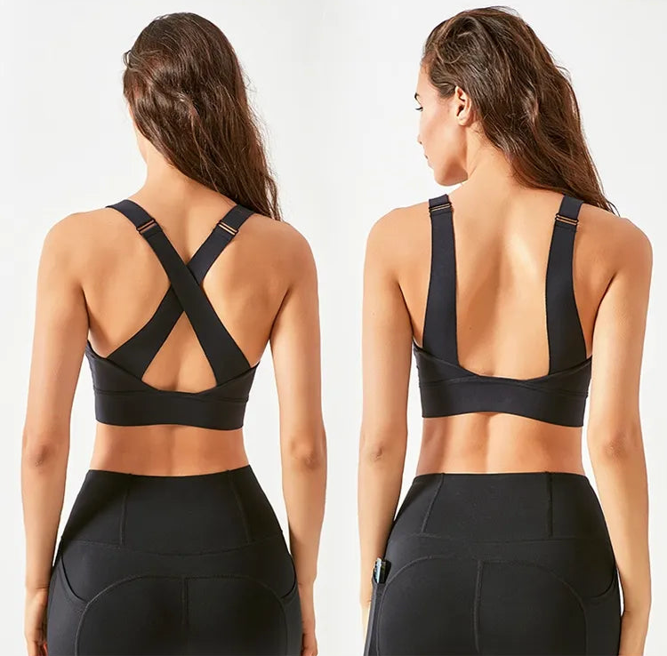 Front Zipper High Impact Athletic Bra