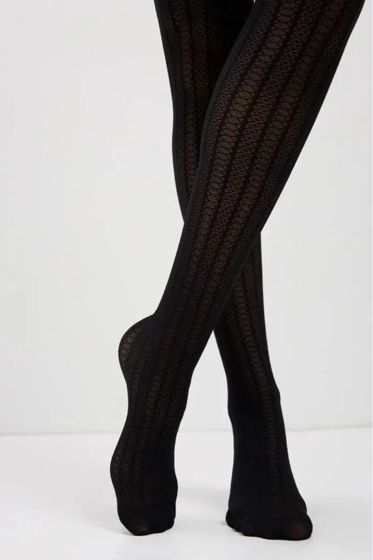 Conte Fantasy Tights Lacy Line | Lace Pattern and Stripes