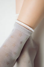 Conte Socks Classic 491 | Glossy Pattern and Decorative Transparent Mesh
