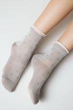 Conte Socks Classic 491 | Glossy Pattern and Decorative Transparent Mesh