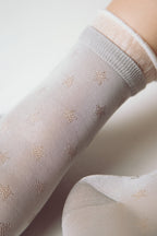 Conte Socks Classic 491 | Glossy Pattern and Decorative Transparent Mesh