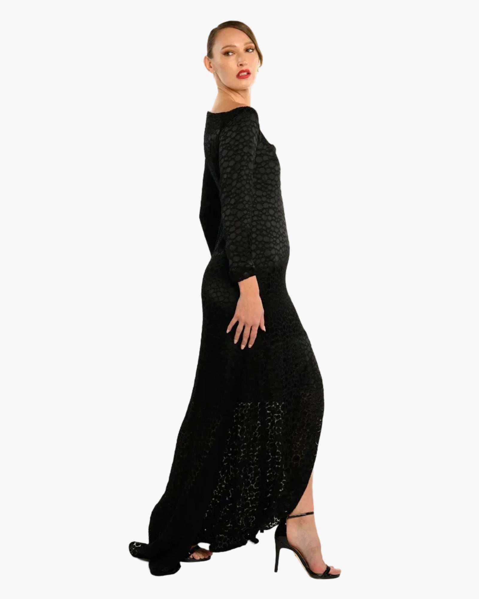 The Asymmetric Shoulder Side Slit Classic Dress