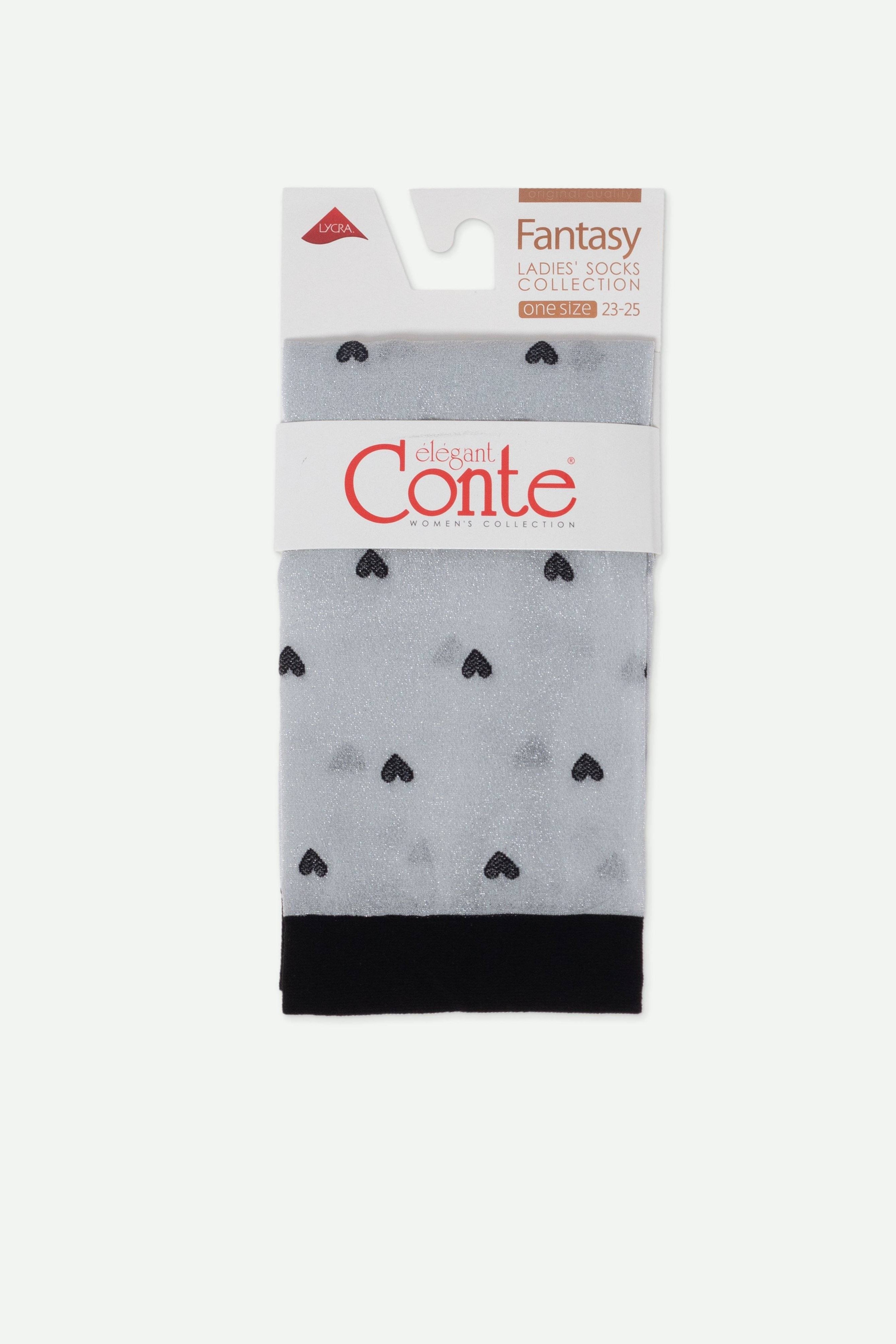 Shimmering Socks Conte Fantasy with "Hearts" Designs