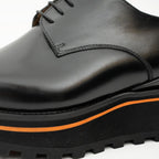 Calf Leather Dress Three Quarters Derby Shoes | Black