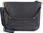 Vida Leather Shoulder Bag with Concealed Pocket