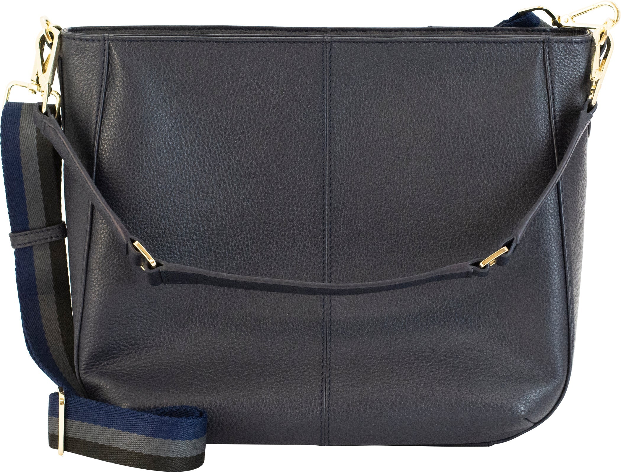 Vida Leather Shoulder Bag with Concealed Pocket