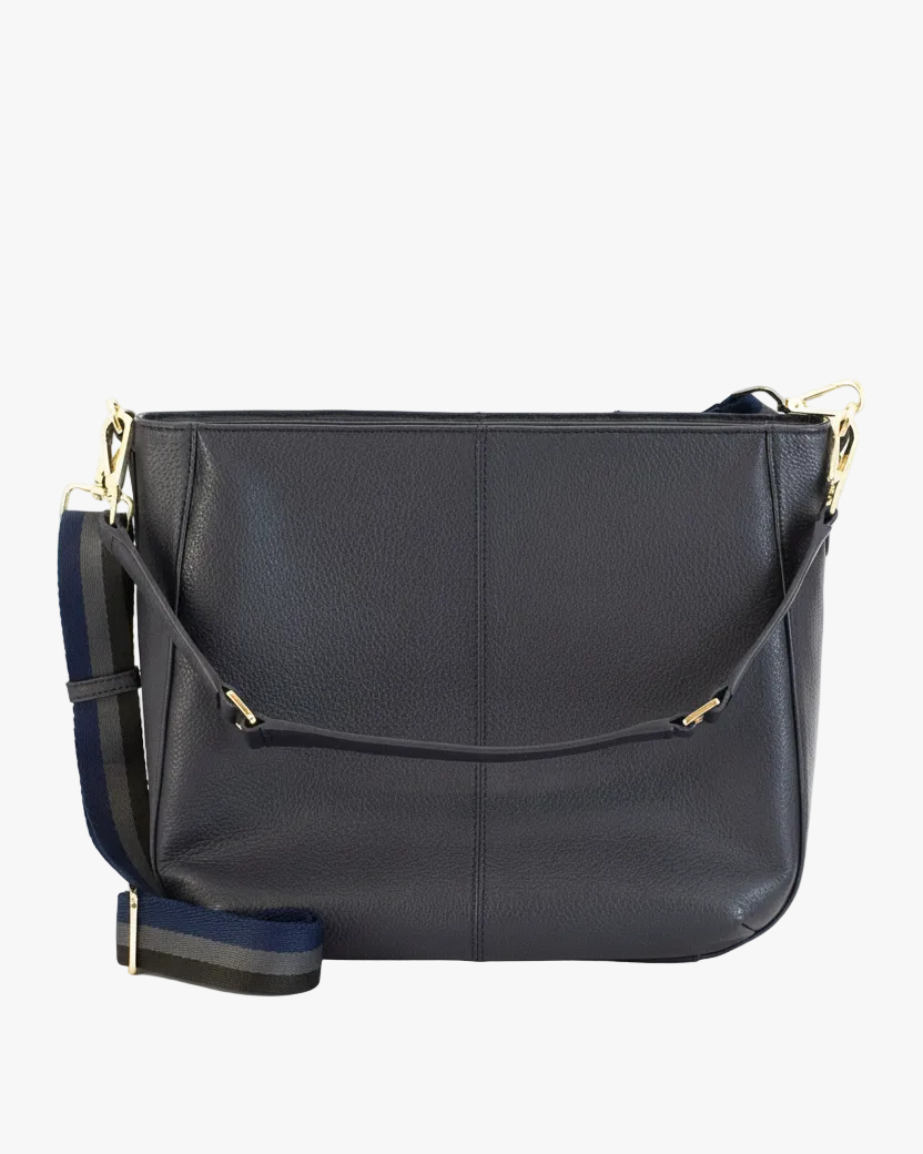 Vida Leather Shoulder Bag with Concealed Pocket