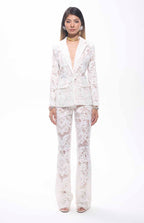 Carie Sequin Floral Lace Set White